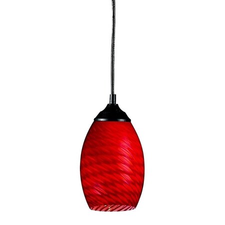 Z-Lite Jazz 1 Light Mini Pendant, Sand Black & Red 131-RED